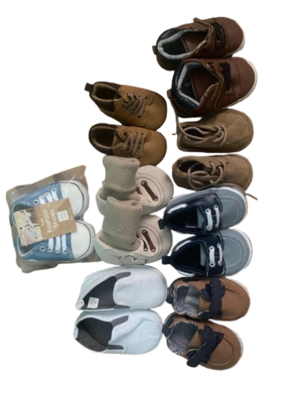 Infant/Baby Neutral Brown and Navy Shoe Bundle - Boys 8 Pairs